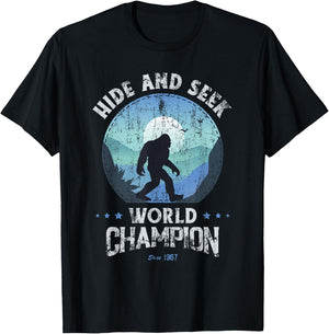 Bigfoot Shirt Hide and Seek, Bigfoot Hide and Seek Champion T-Shirt - T-Shirt | Black