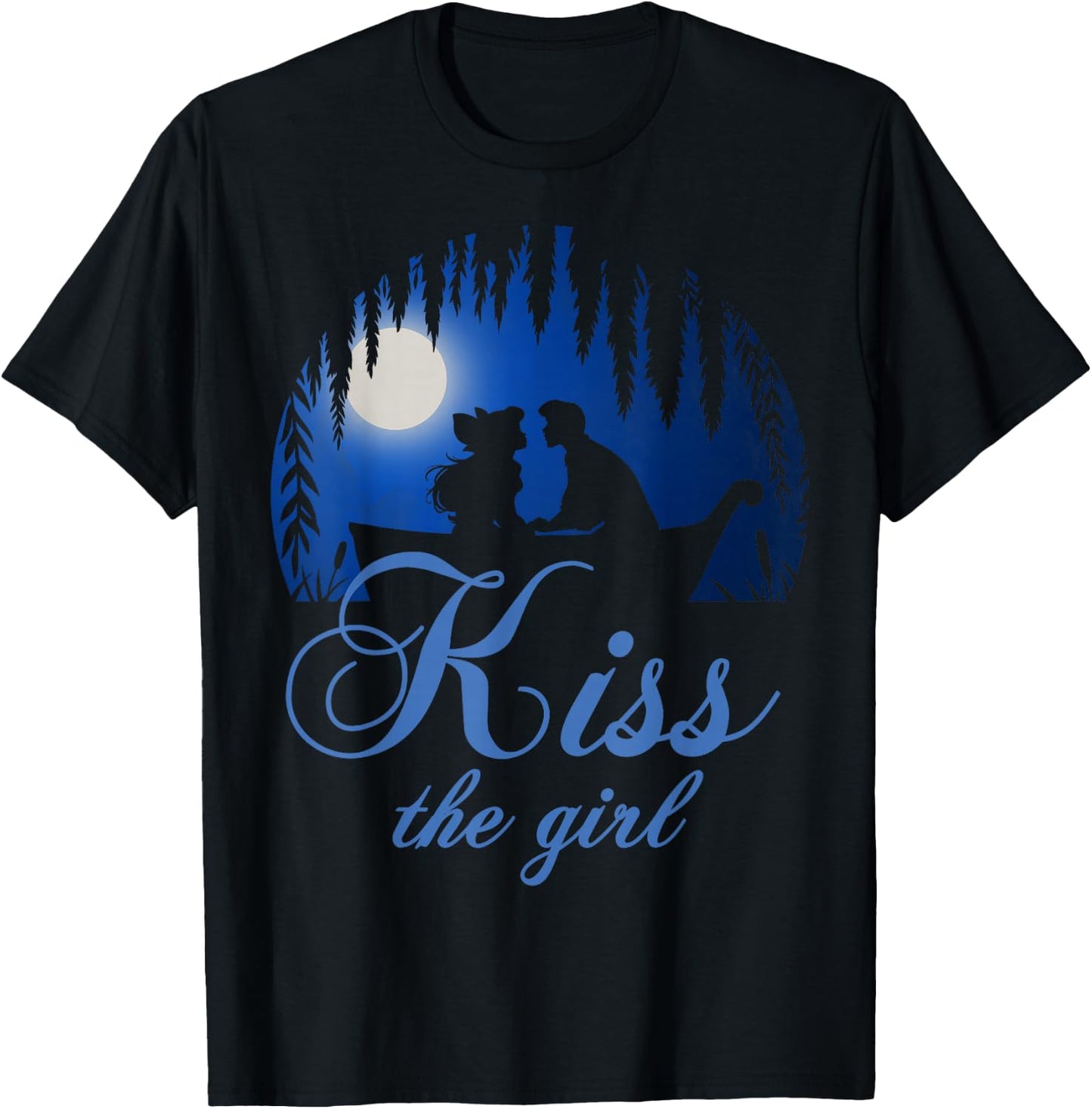 Disney Little Mermaid Ariel Eric Night Poster Kiss The Girl T-Shirt - T-Shirt | Black