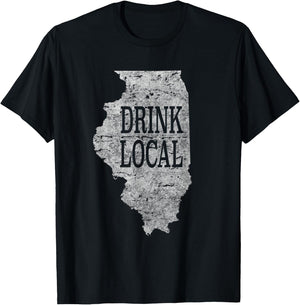 Drink local craft beer Illinois T-Shirt - T-Shirt | Black