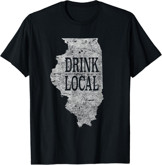 Drink local craft beer Illinois T-Shirt - T-Shirt | Black