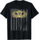 Army Parachute Wings Badge and US Flag Airborne T-Shirt - T-Shirt | Black