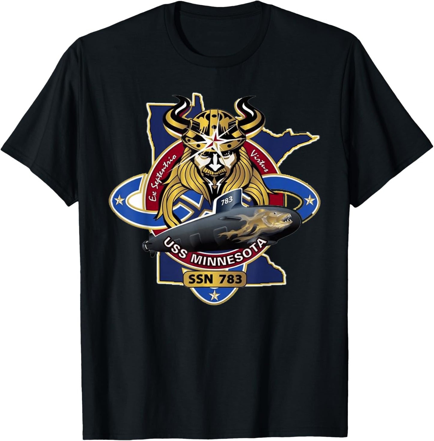 Submarine Veteran SSN-783 USS Minnesota U-boat T-Shirt - T-Shirt | Black