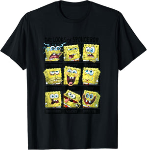 Spongebob Squarepants The Looks Of Spongebob T-Shirt - T-Shirt | Black