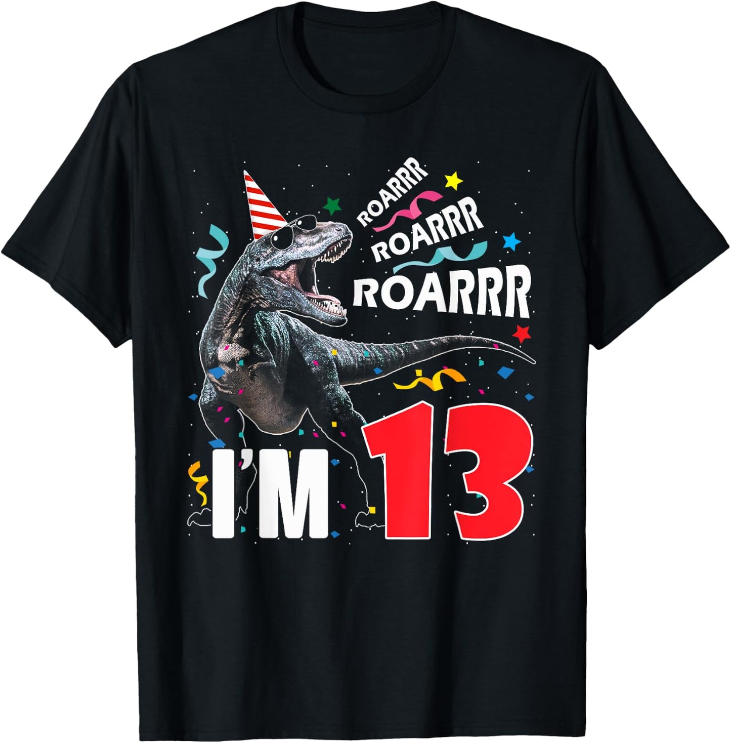 I'm 13 13th Birthday Official Teenager Dinosaur 13 Years Old T-Shirt - T-Shirt | Black