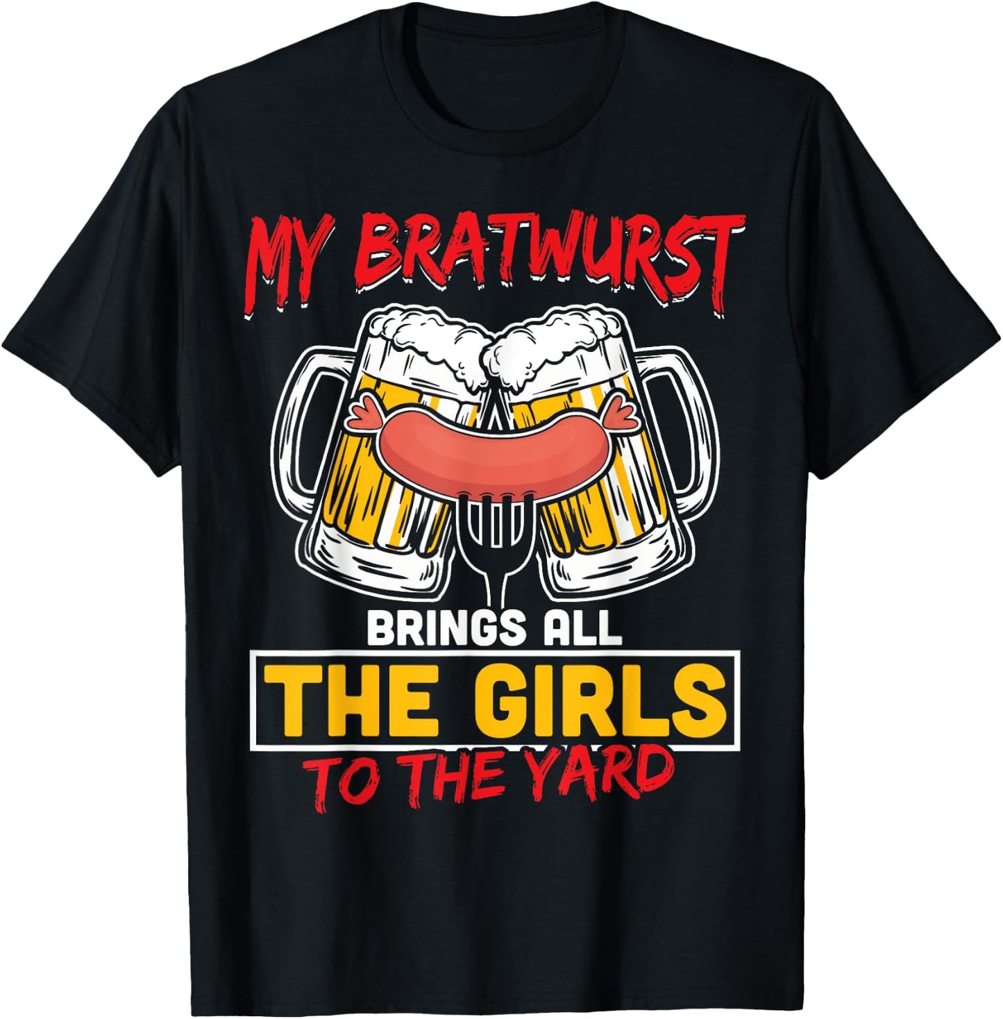 Oktoberfest shirt German My Bratwurst Sausage Beer Party T-Shirt - T-Shirt | Black