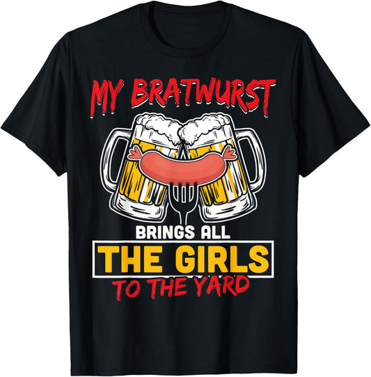 Oktoberfest shirt German My Bratwurst Sausage Beer Party T-Shirt - T-Shirt | Black