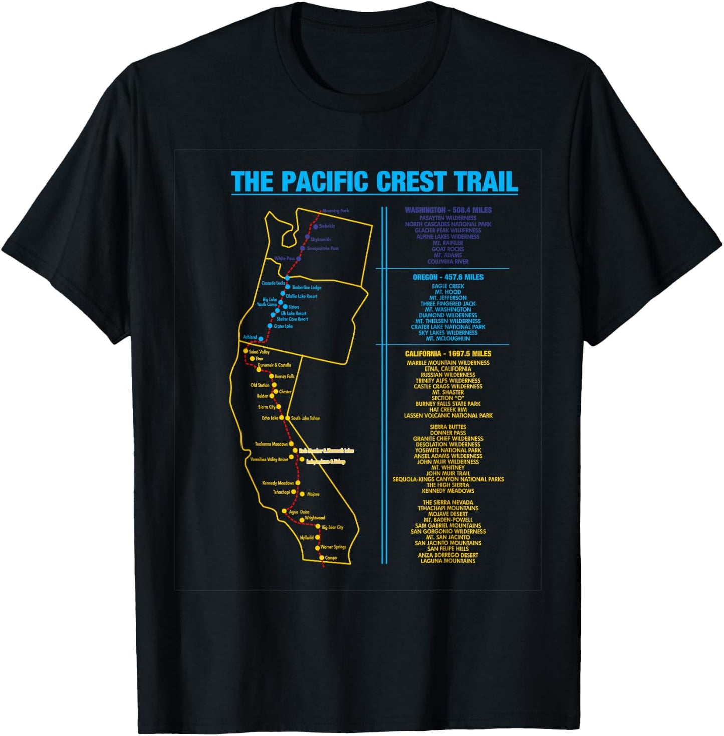Pacific Crest Trail thru hiking shirt gift T-Shirt - T-Shirt | Black