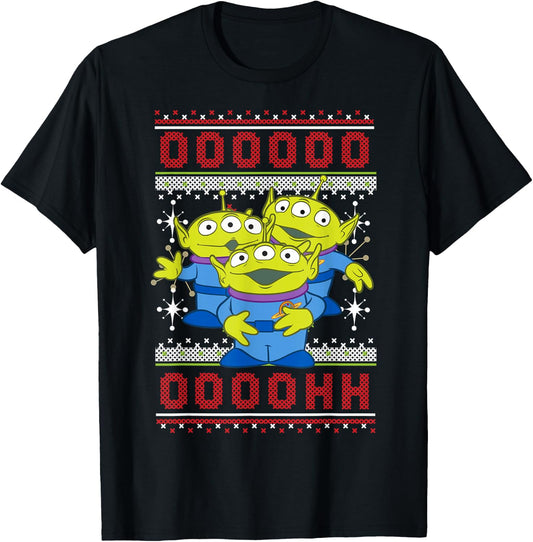 Disney Pixar Toy Story Aliens Ugly Christmas Sweater T-Shirt - T-Shirt | Black