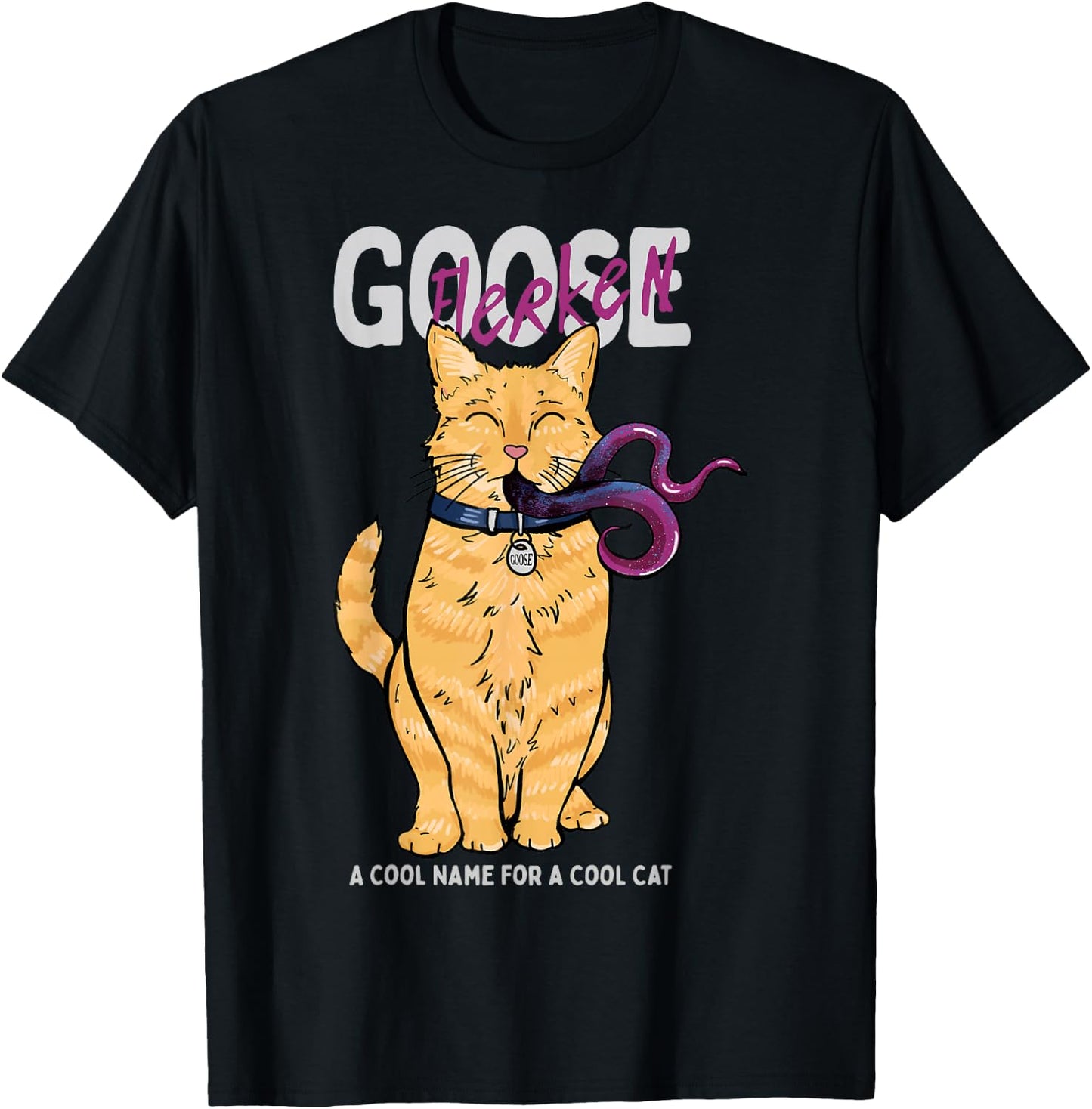 Captain Marvel Goose Cool Name For A Cat Cartoon Style T-Shirt - T-Shirt | Black