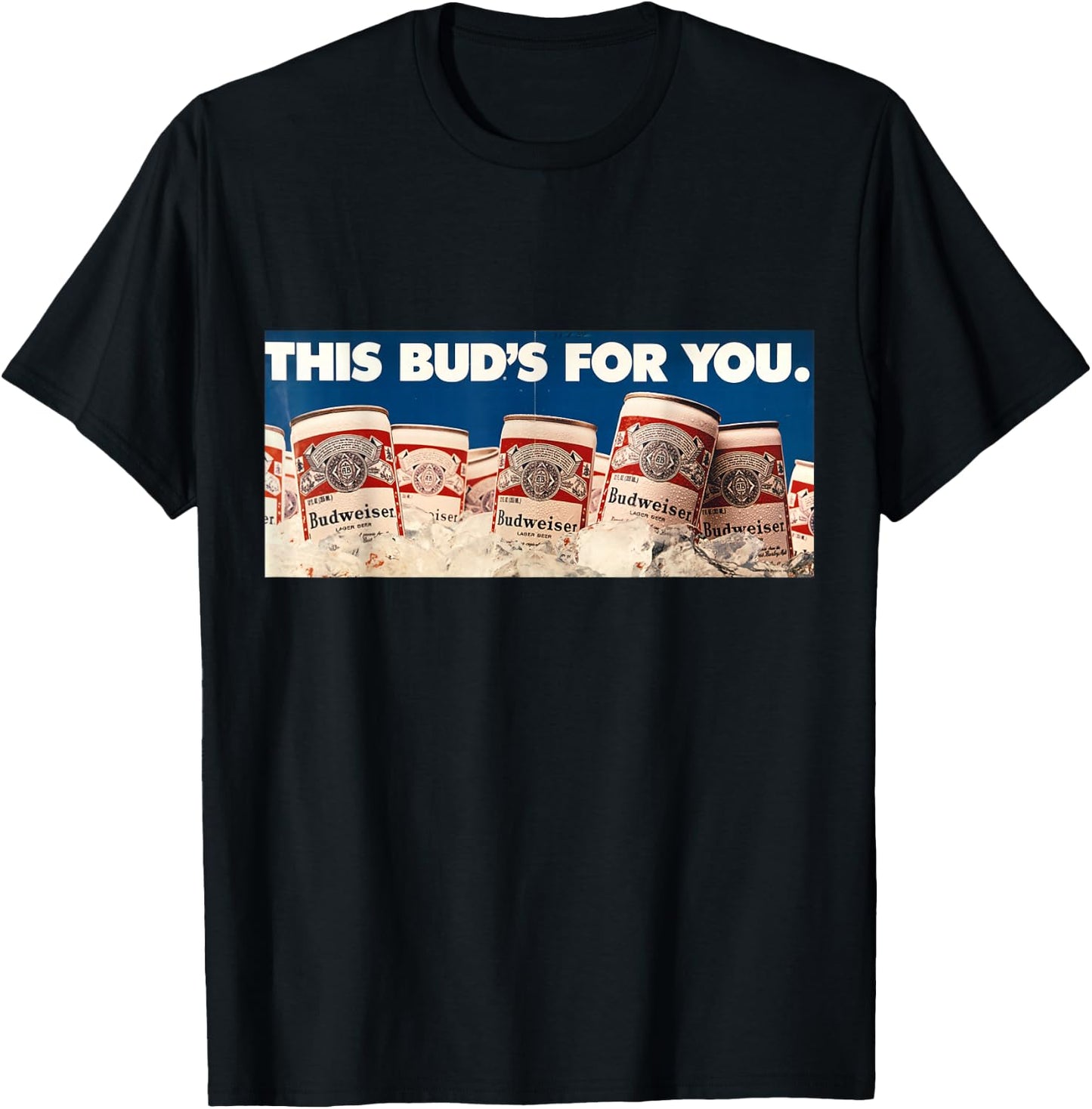 Budweiser Vintage 'This Bud's For You' Ad T-Shirt - T-Shirt | Black