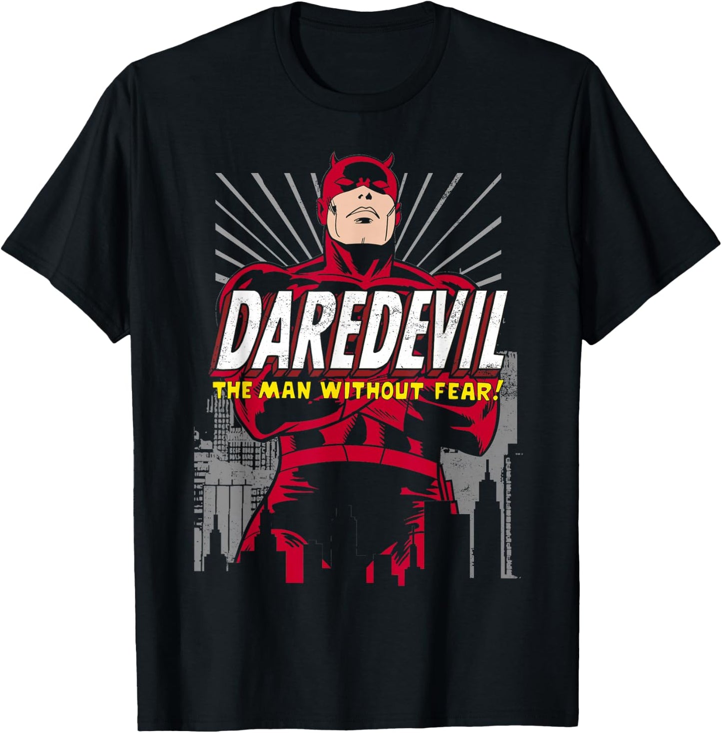 Marvel Daredevil The Man Without Fear! Retro Graphic T-Shirt - T-Shirt | Black
