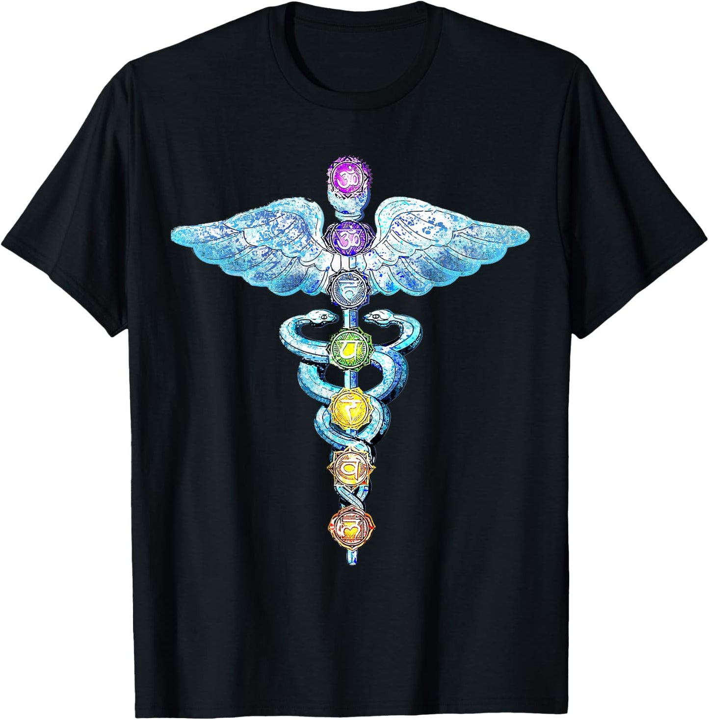 Kundalini Snake Chakras Healing Energy Rising, Meditation T-Shirt - T-Shirt | Black