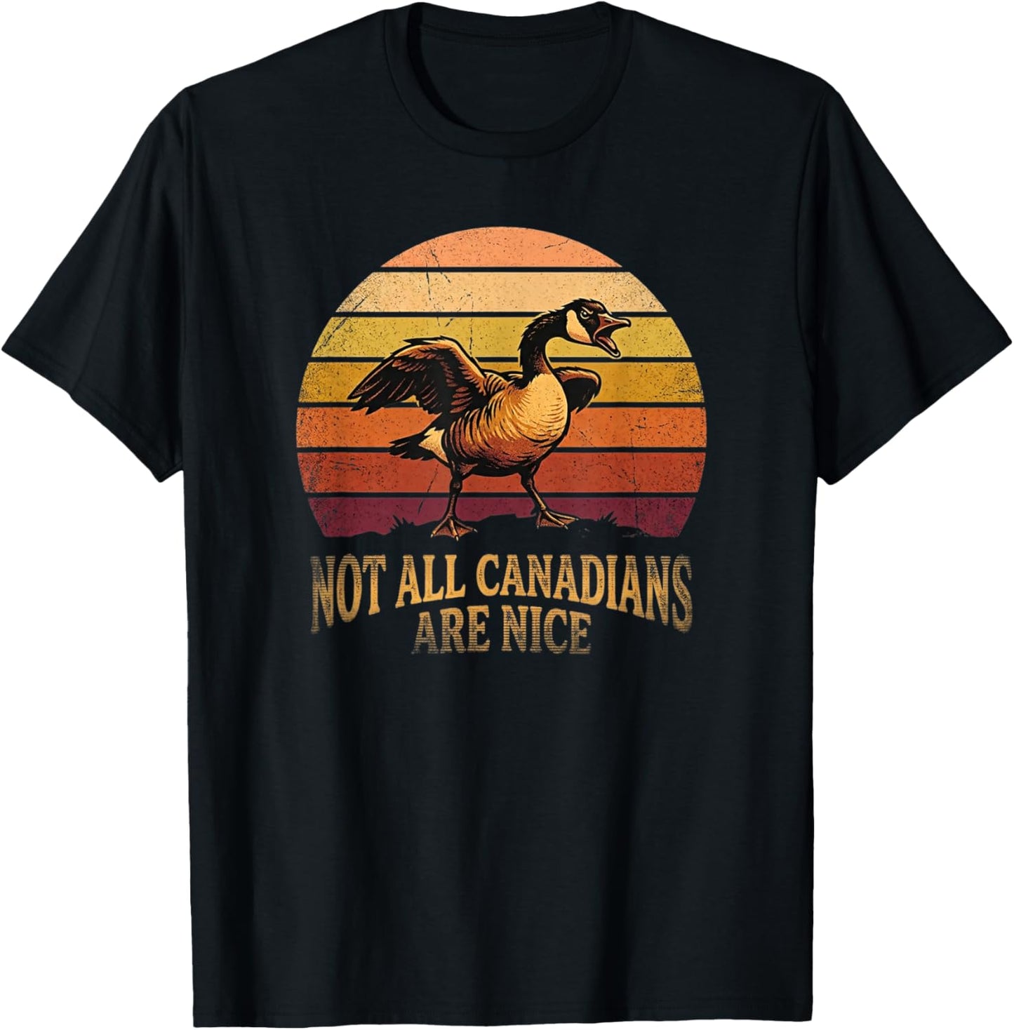 Not All Canadians are Nice Goose Humor Funny Canada Geese T-Shirt - T-Shirt | Black