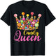 Cute Candy Queen Crown Lollipop Candy Sweet Lover Girl Kids T-Shirt - T-Shirt | Black