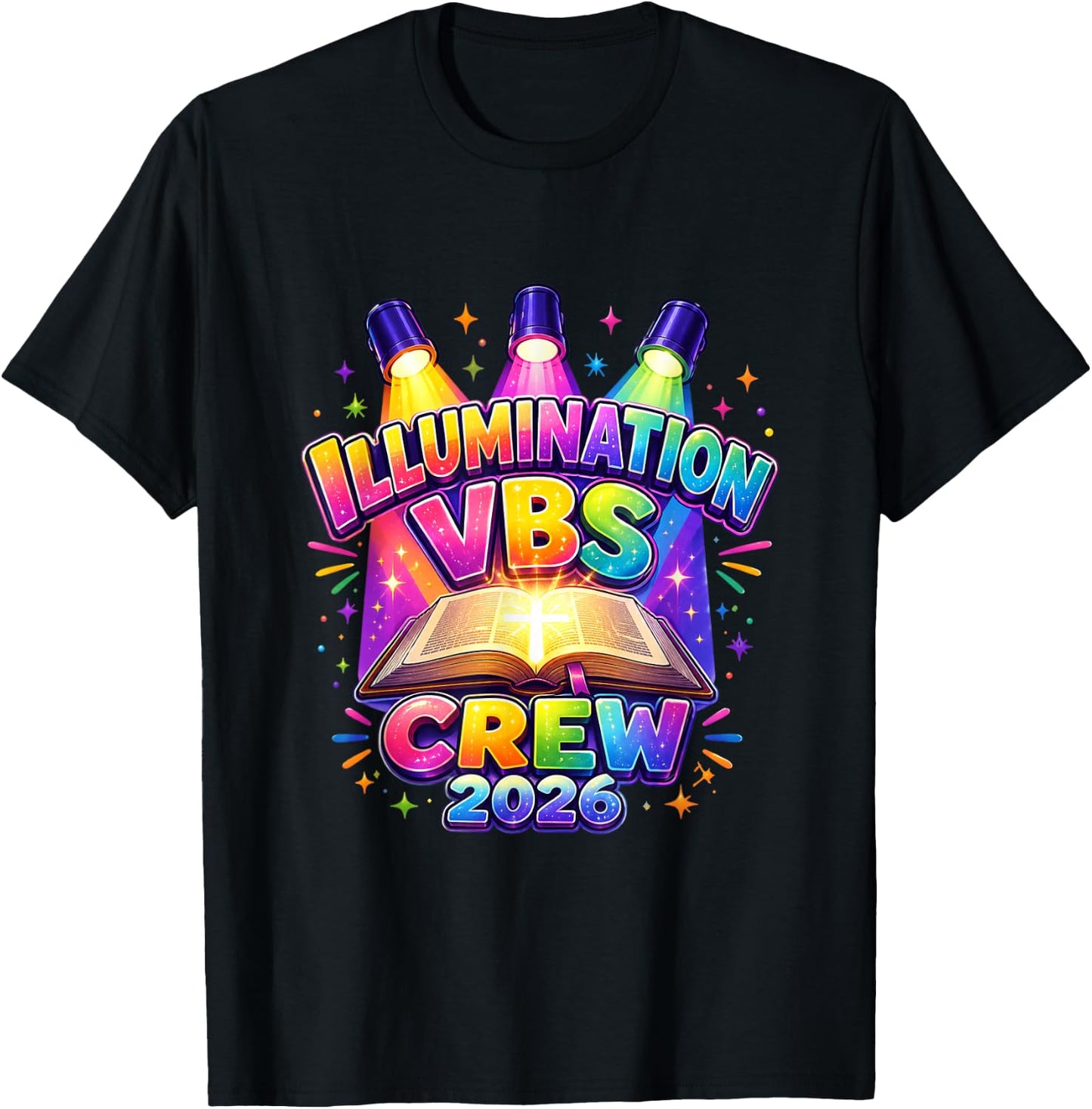 Cute Illumination VBS Crew 2026 Teacher Summer Camp T-Shirt - T-Shirt | Black