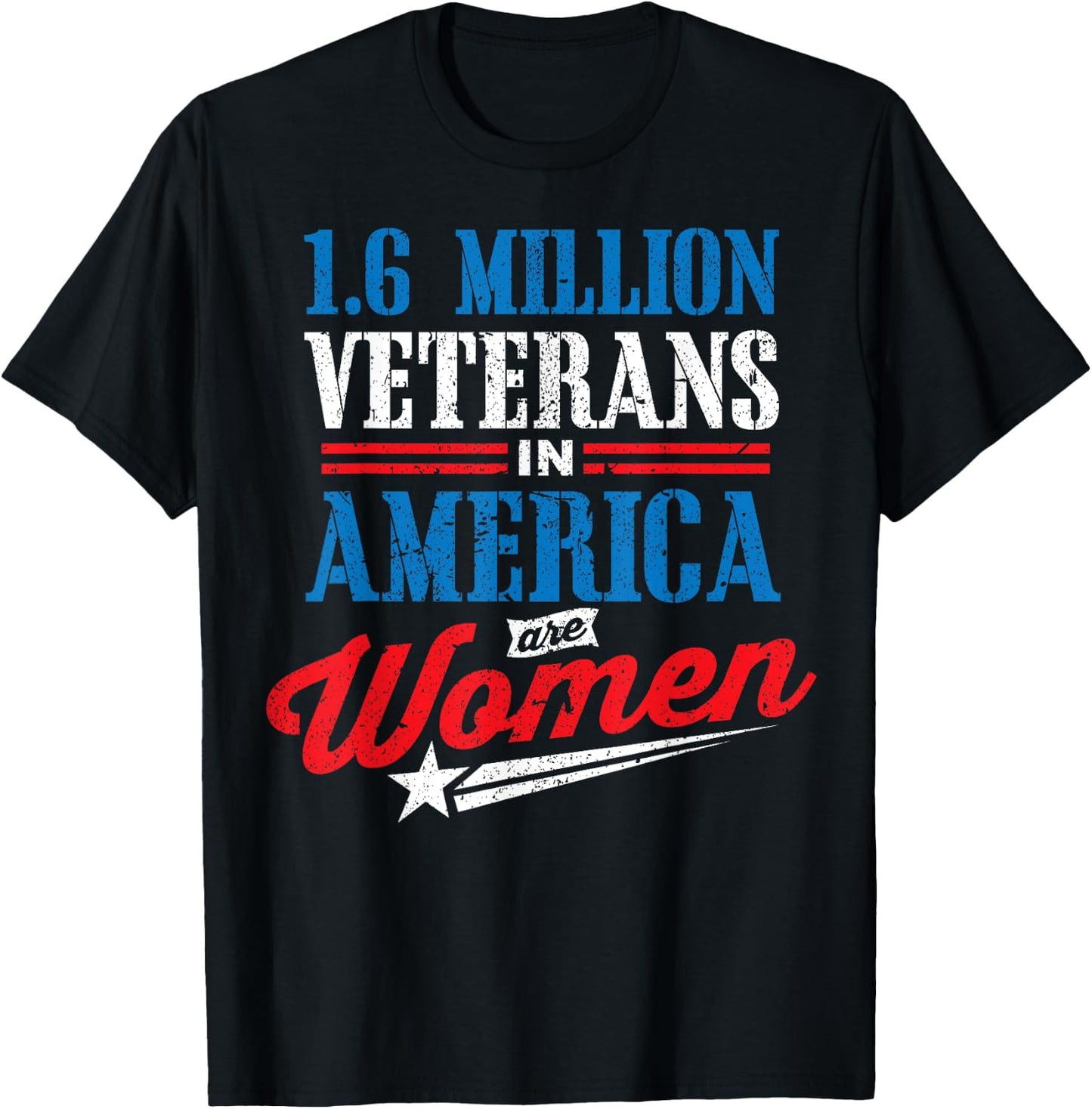 1.6 Million Female Veteran Women Veterans Day T-Shirt - T-Shirt | Black
