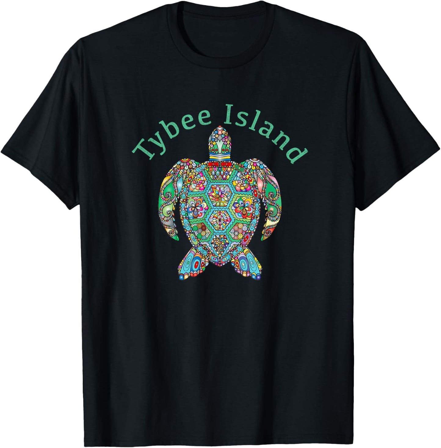 Tybee Island Tribal Turtle T-Shirt - T-Shirt | Black