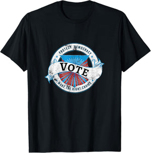 Vote Protect Democracy 2026 Election T-Shirt - T-Shirt | Black