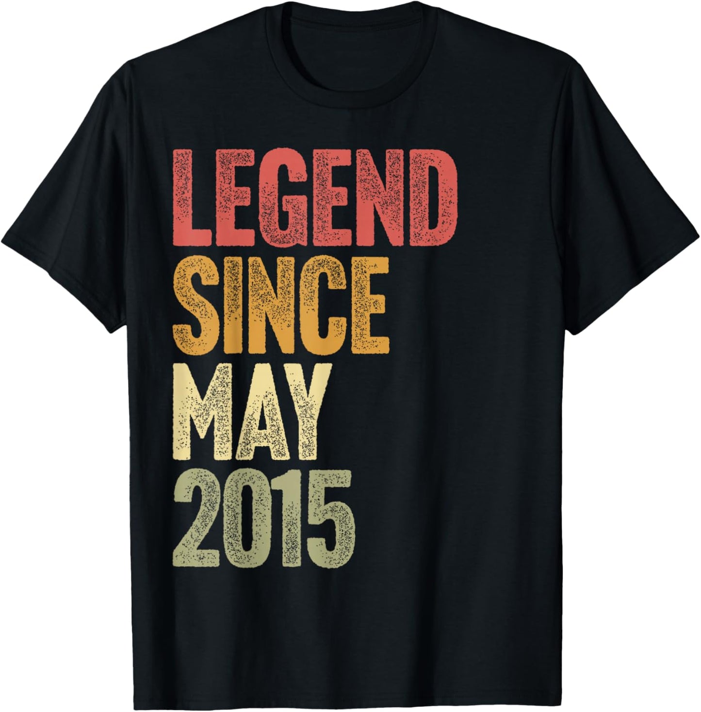 11 Year Old Legend Since May 2015 Retro 11th Birthday T-Shirt - T-Shirt | Black