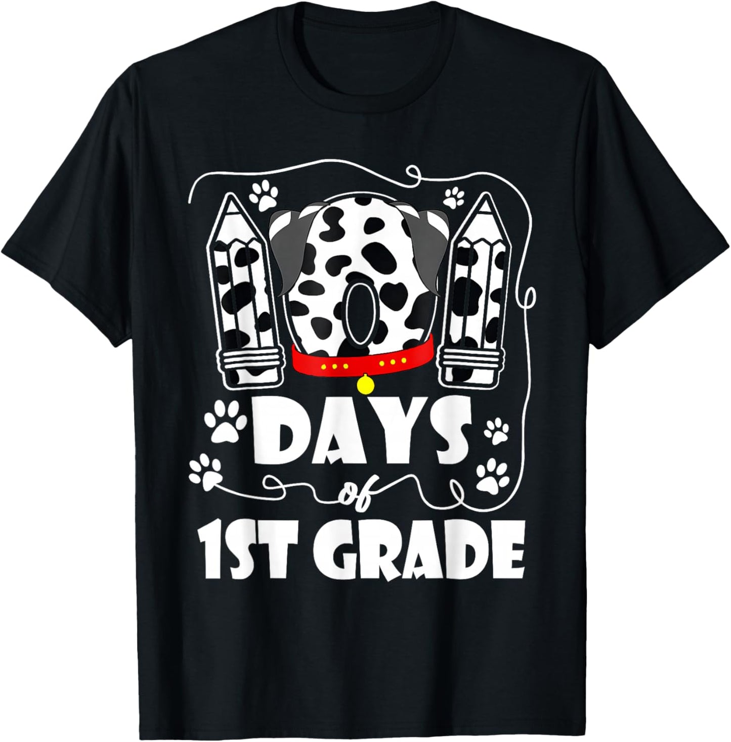 101 Days 1st Grade 100 Days School Dog 100th Day Students T-Shirt - T-Shirt | Black
