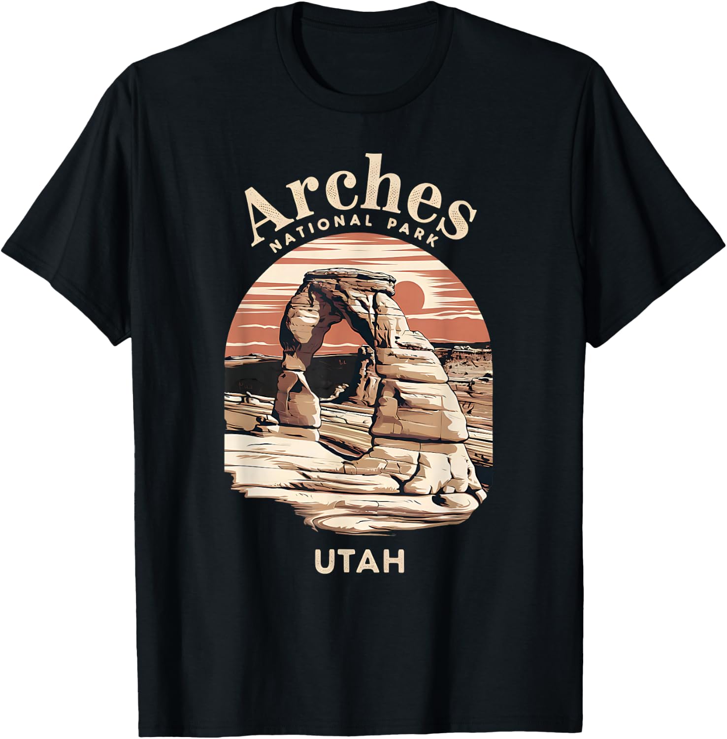 Stunning Desert Landscape Arches National Park Utah T-Shirt - T-Shirt | Black
