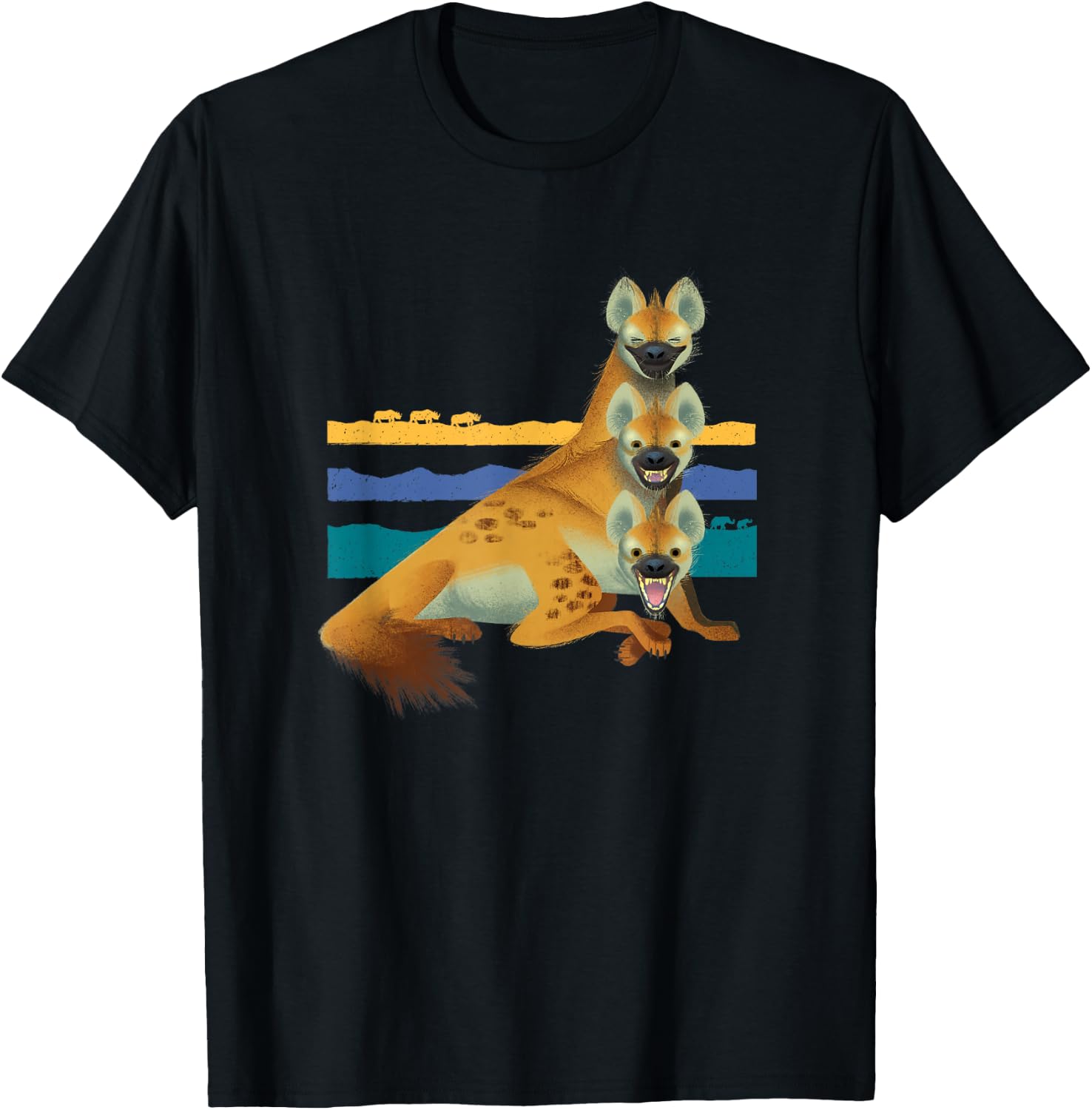 Disney The Lion King Laughing Hyenas Stripes T-Shirt - T-Shirt | Black