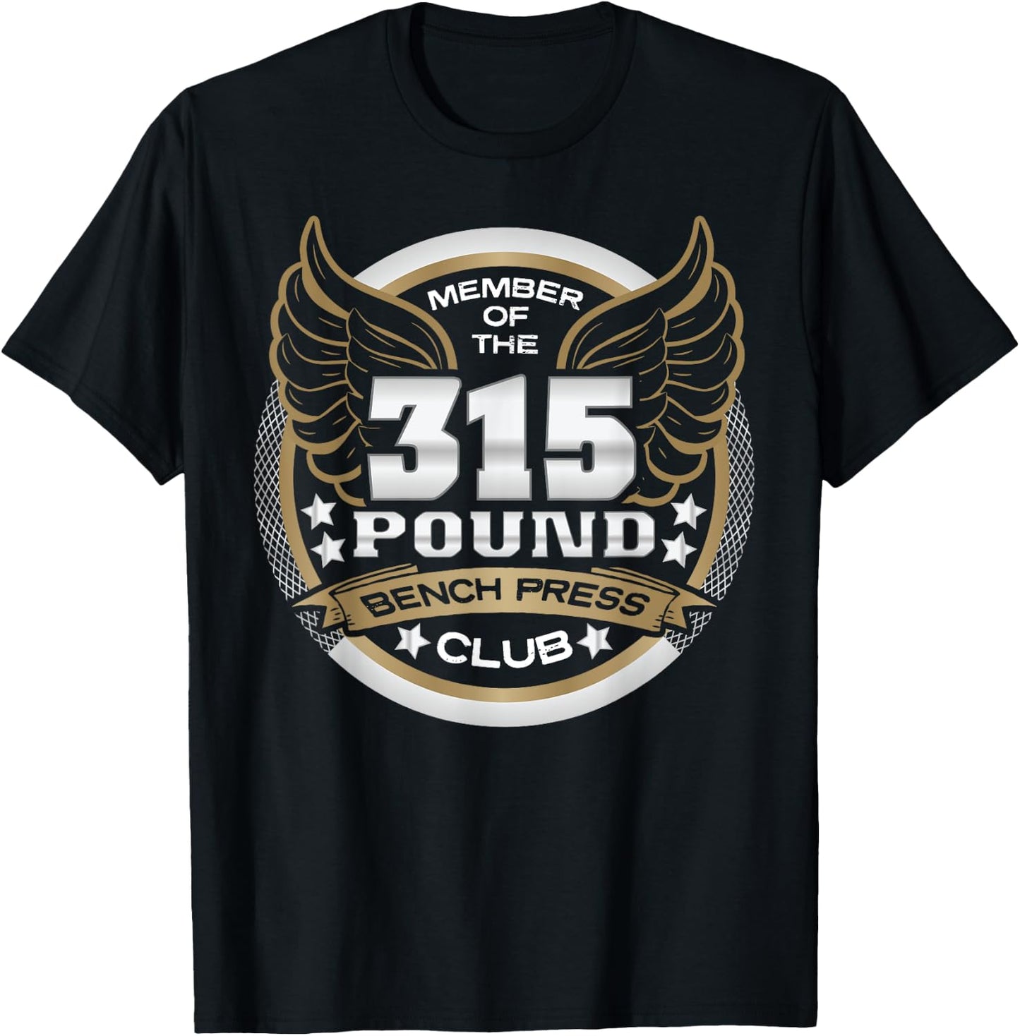 315 Pound Bench Press Club for Powerlifter Weightlifter Gym T-Shirt - T-Shirt | Black
