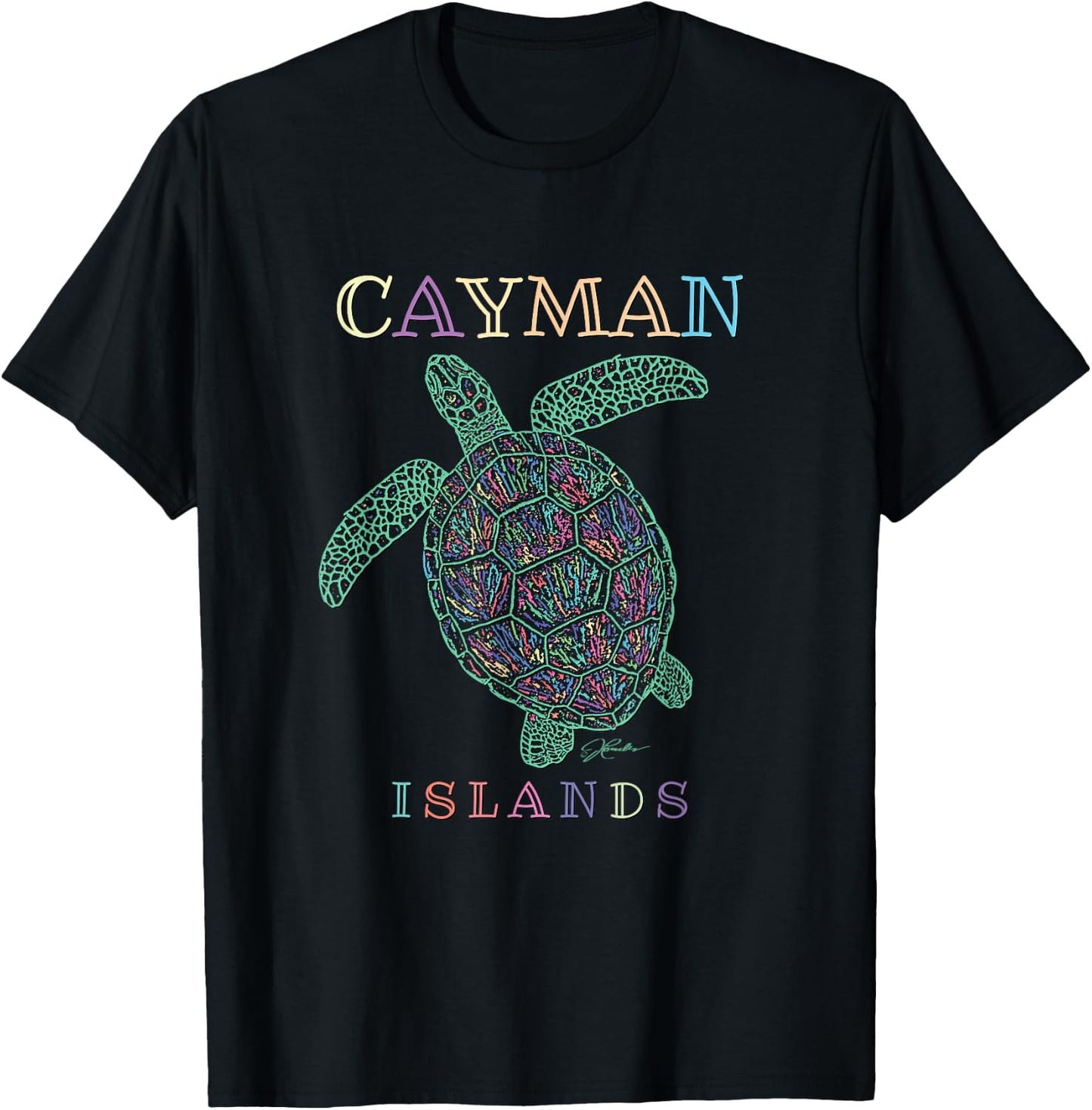 JCombs: Cayman Islands Sea Turtle T-Shirt - T-Shirt | Black