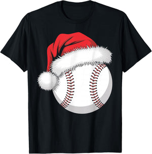 Santa Baseball player Funny Baseball Player Christmas T-Shirt - T-Shirt | Black