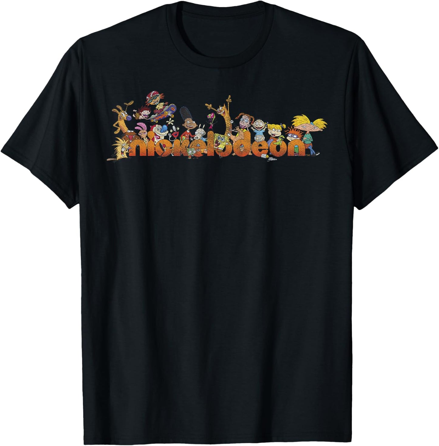 Nickelodeon Vintage 90's Characters Smiling Logo T-Shirt - T-Shirt | Black