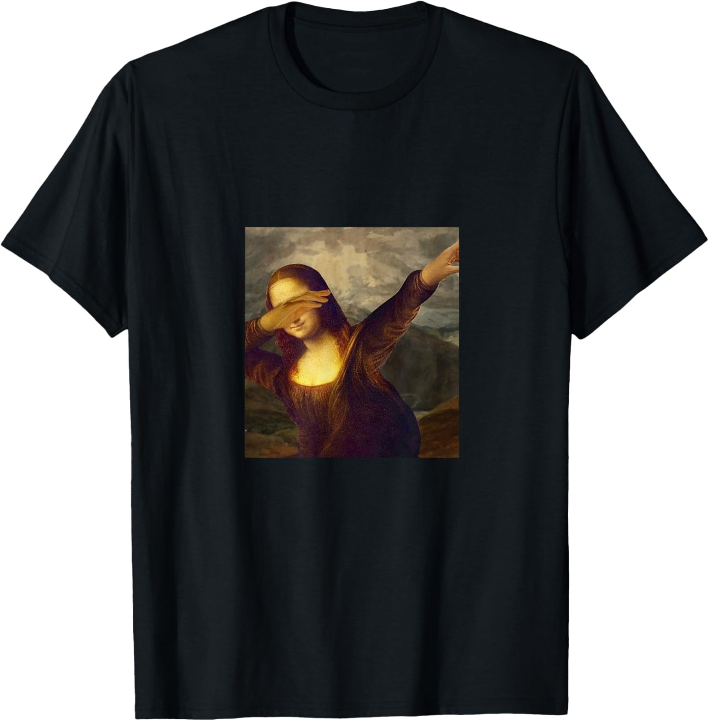 Painting Meme - Dabbing Mona Lisa Women Girls Kids T-Shirt - T-Shirt | Black