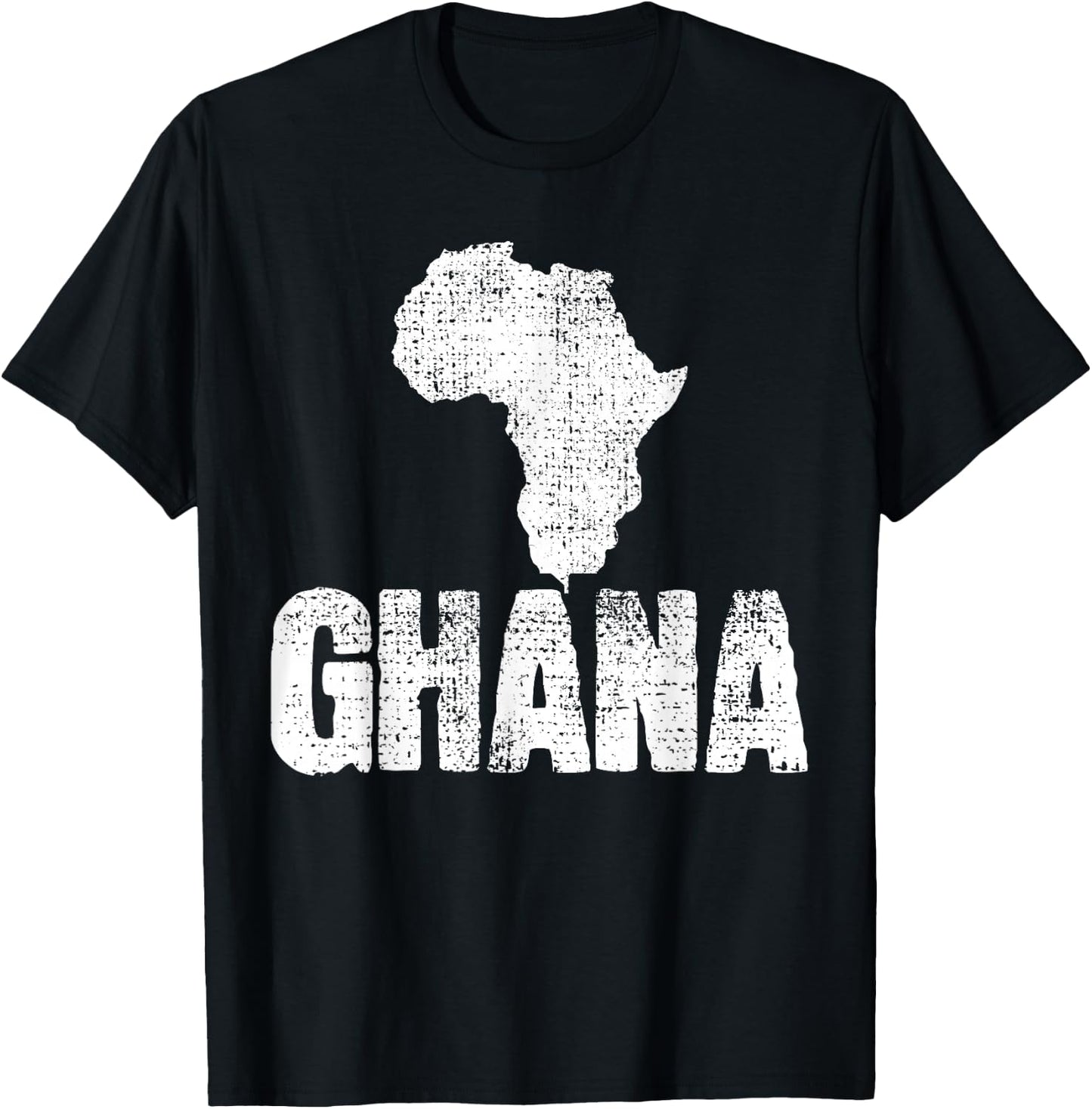 Ghana Africa Country Map Ghanaian Pride Vintage Gift T-Shirt - T-Shirt | Black