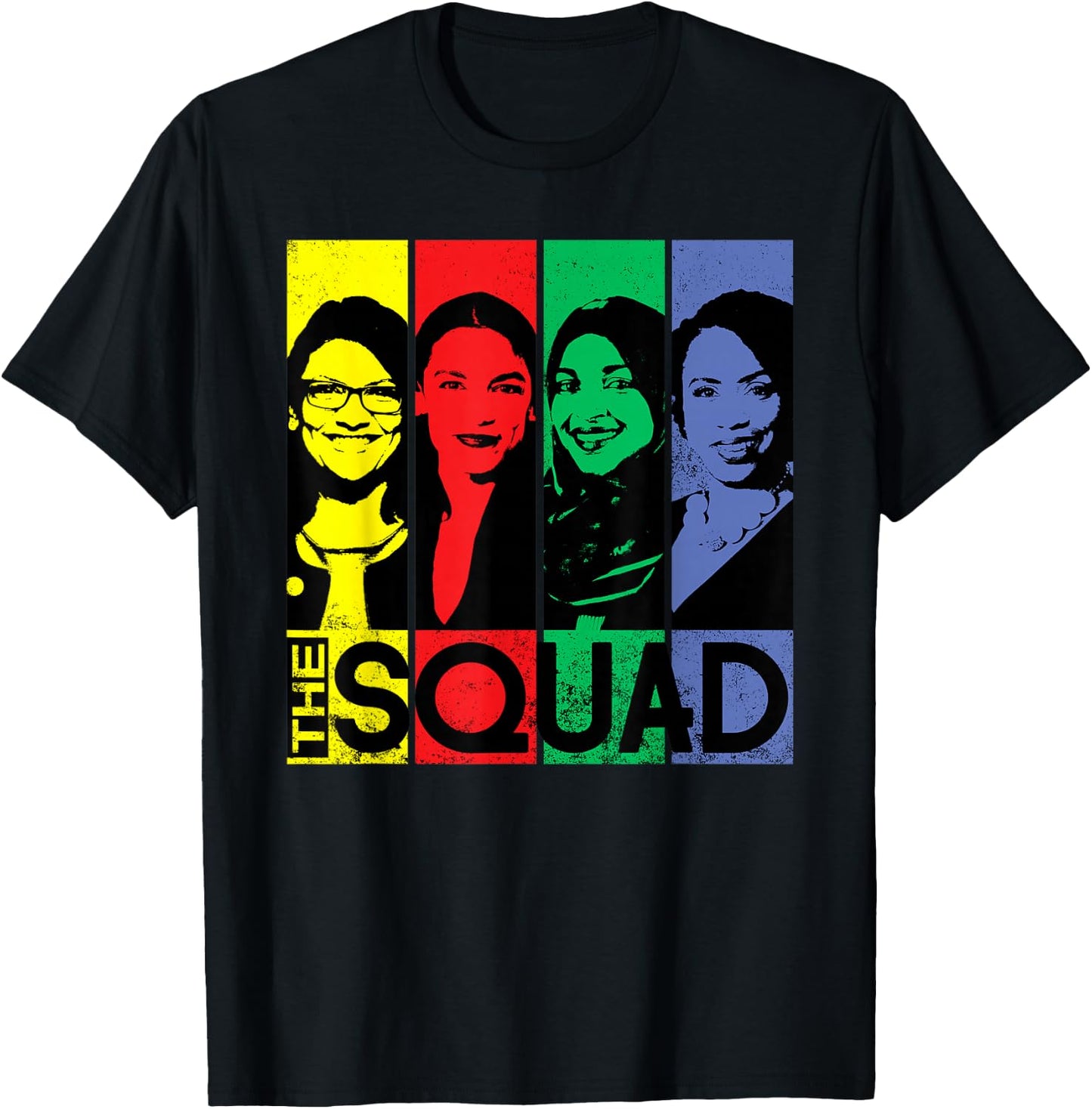 THE SQUAD AOC Ilhan Omar Tlaib Pressley Feminist T-Shirt - T-Shirt | Black
