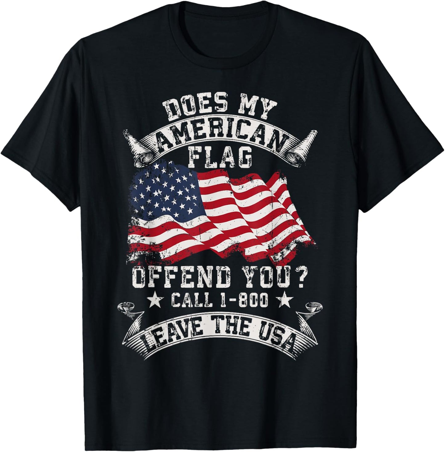 Does my American Flag offend you? Men T-Shirt - T-Shirt | Black