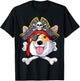 Corgi Pirate T shirt Jolly Roger Flag Skull and Crossbones T-Shirt - T-Shirt | Black