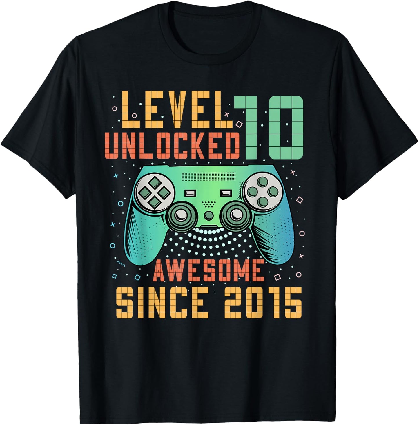Level 10 Unlocked 10th Birthday 10 Year Old Boy Gifts Gaming T-Shirt - T-Shirt | Black
