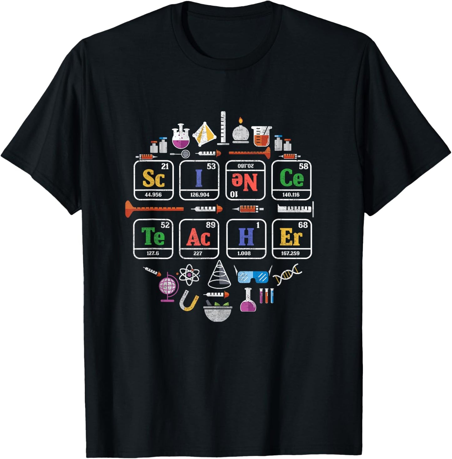 Science Teacher Periodic Table Chemistry Elements Xmas Gift T-Shirt - T-Shirt | Black