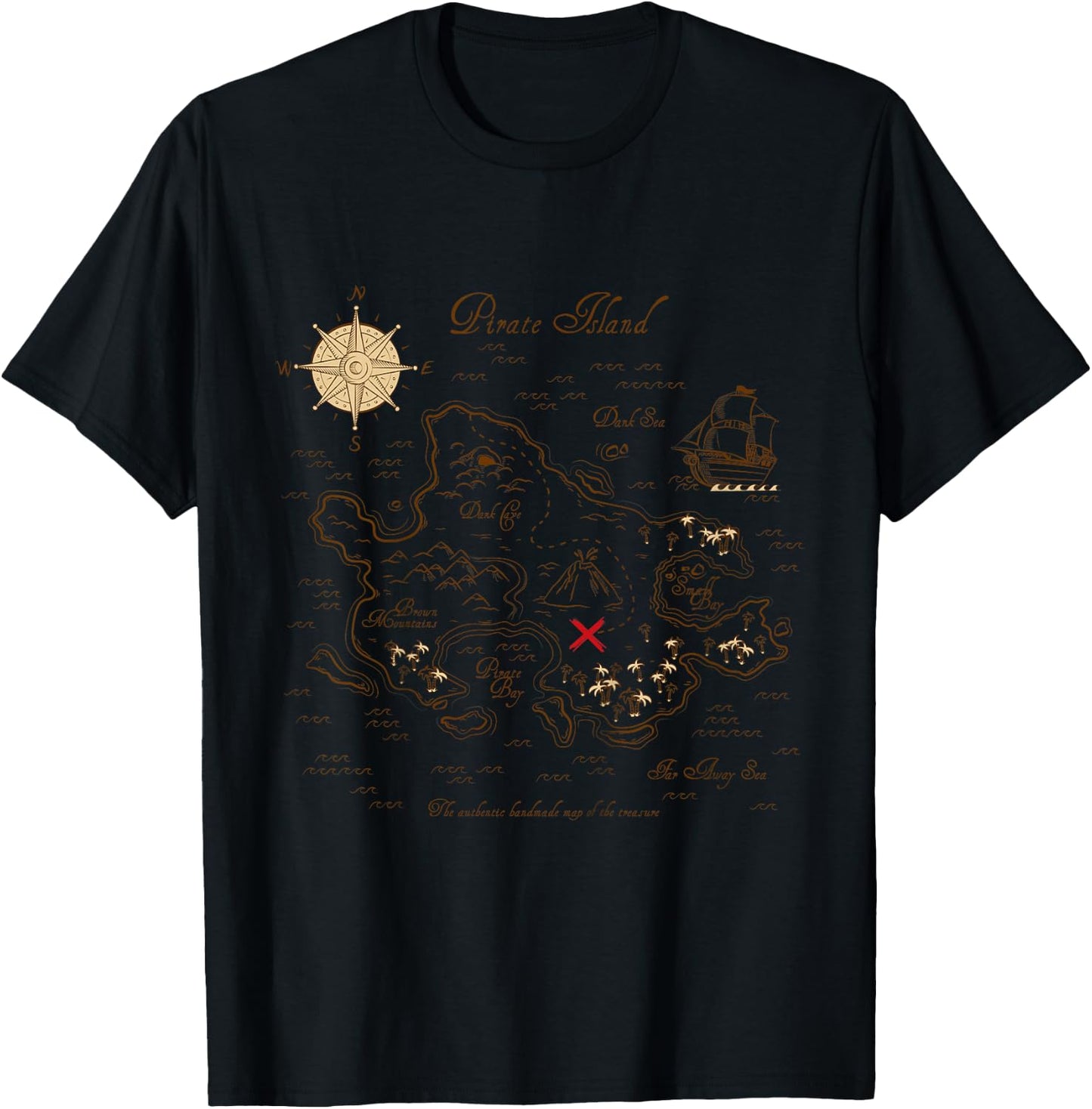 Kids Pirate Map of the Treasure T-Shirt - T-Shirt | Black