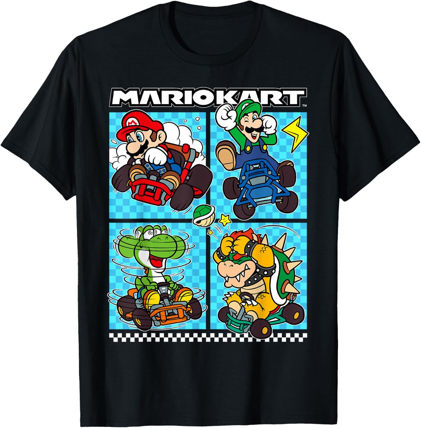 Mario Kart Group Graphic - Classic Fit, , Black, Adult T-Shirt - T-Shirt | Black