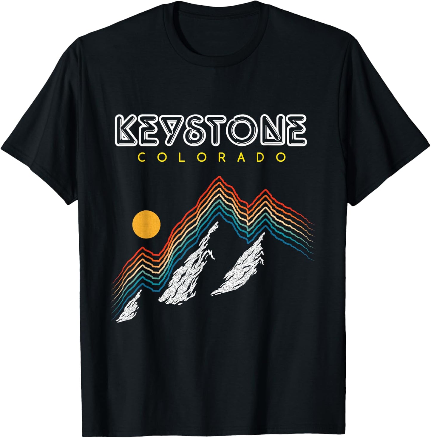 Keystone, Colorado - USA Ski Resort 1980s Retro T-Shirt - T-Shirt | Black