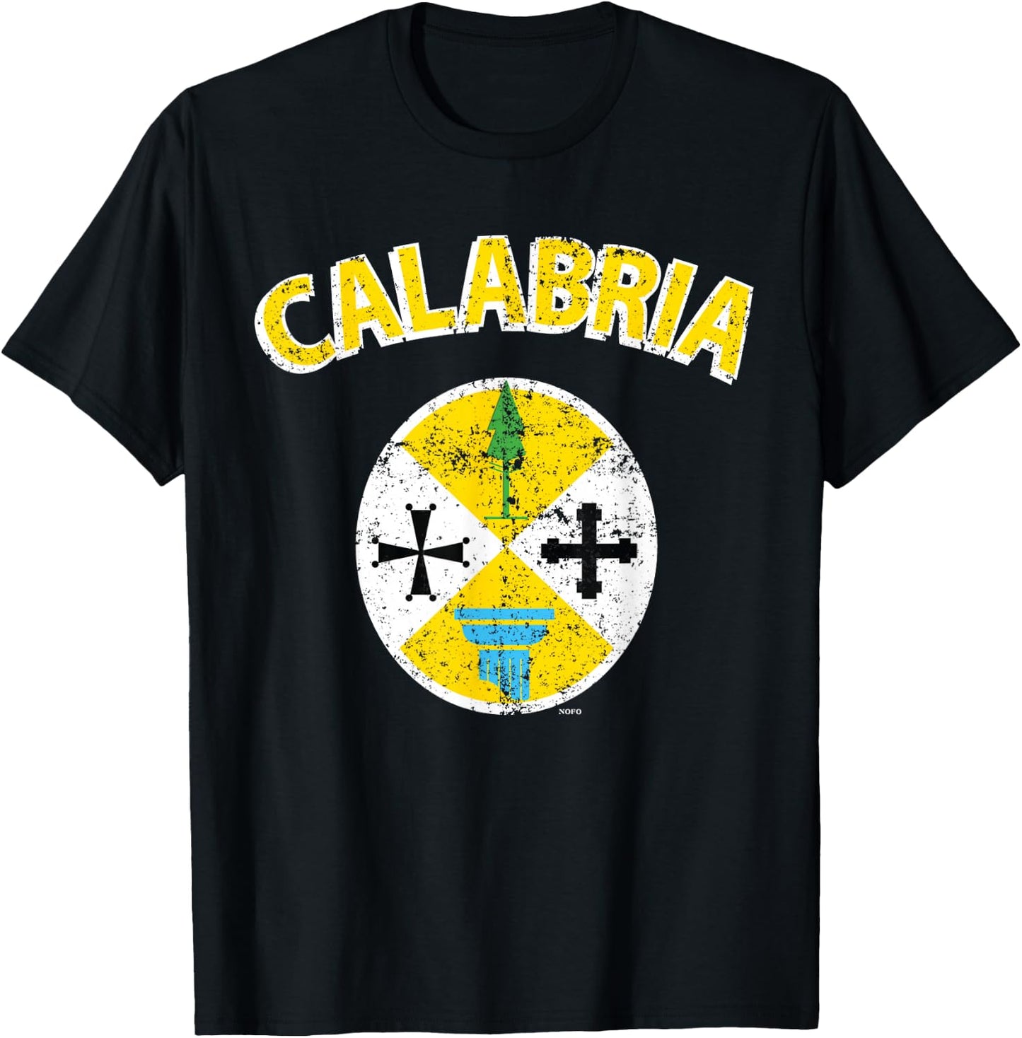 Calabria Italia Flag, Calabrian Italy Italian Region T-Shirt - T-Shirt | Black