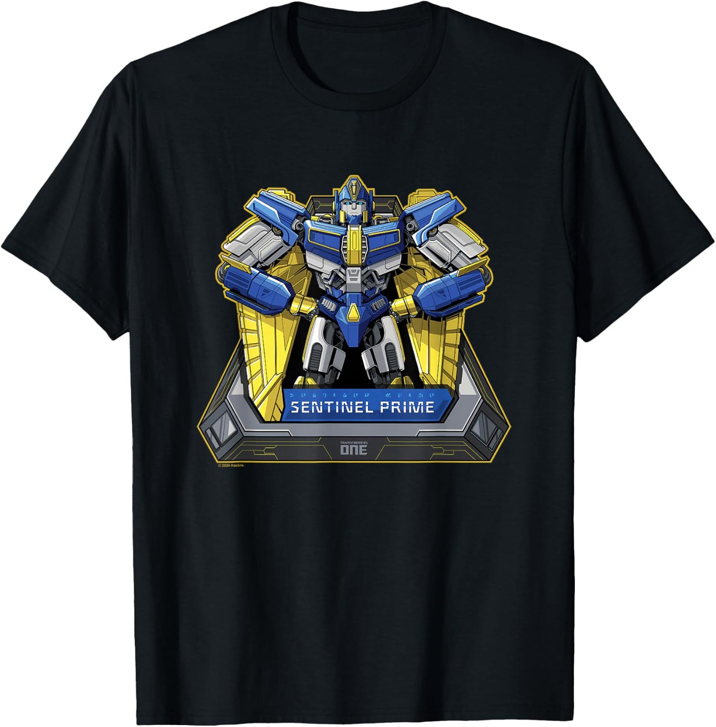 Transformers One Iconic Sentinel Prime Retro Big Chest Logo T-Shirt - T-Shirt | Black