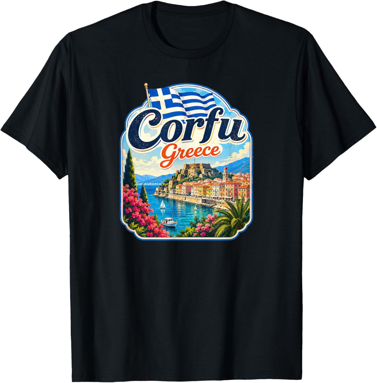 Corfu Island Greece Corfu T-Shirt - T-Shirt | Black