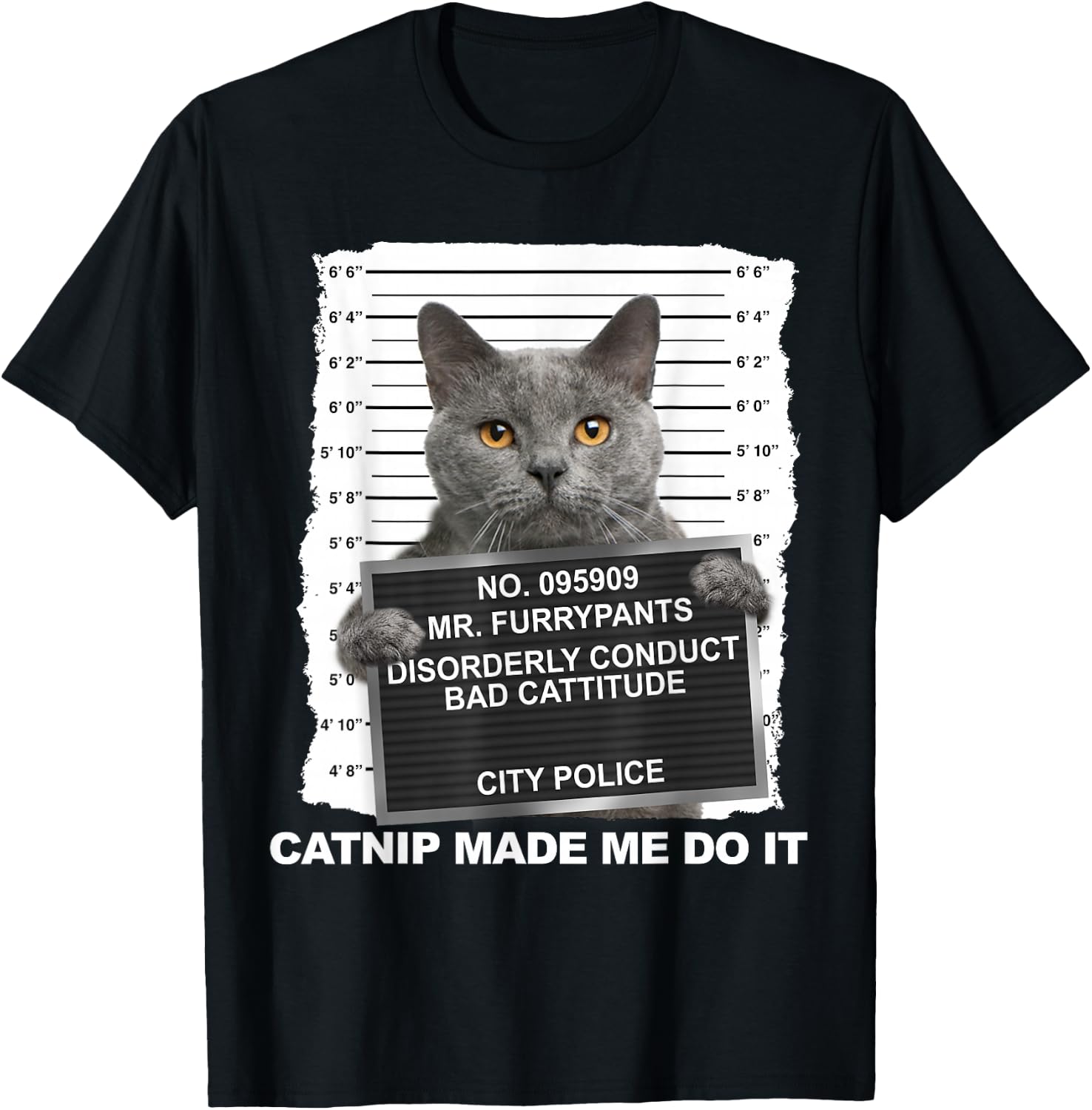 Catnip Made Me Do It Funny Cat Small T-Shirt - T-Shirt | Black