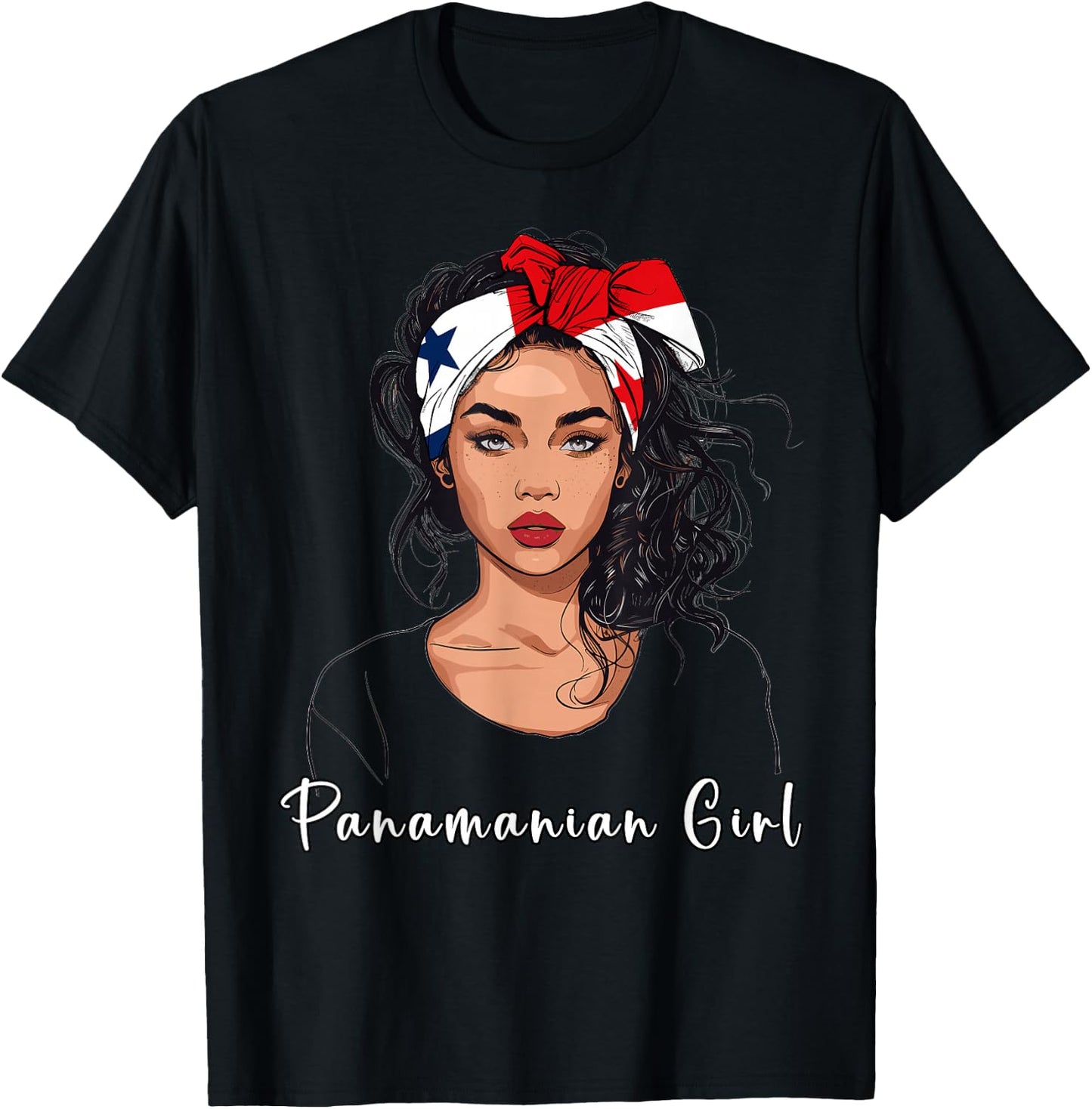 Panamanian Girl Flag Souvenirs Products Panama T-Shirt - T-Shirt | Black