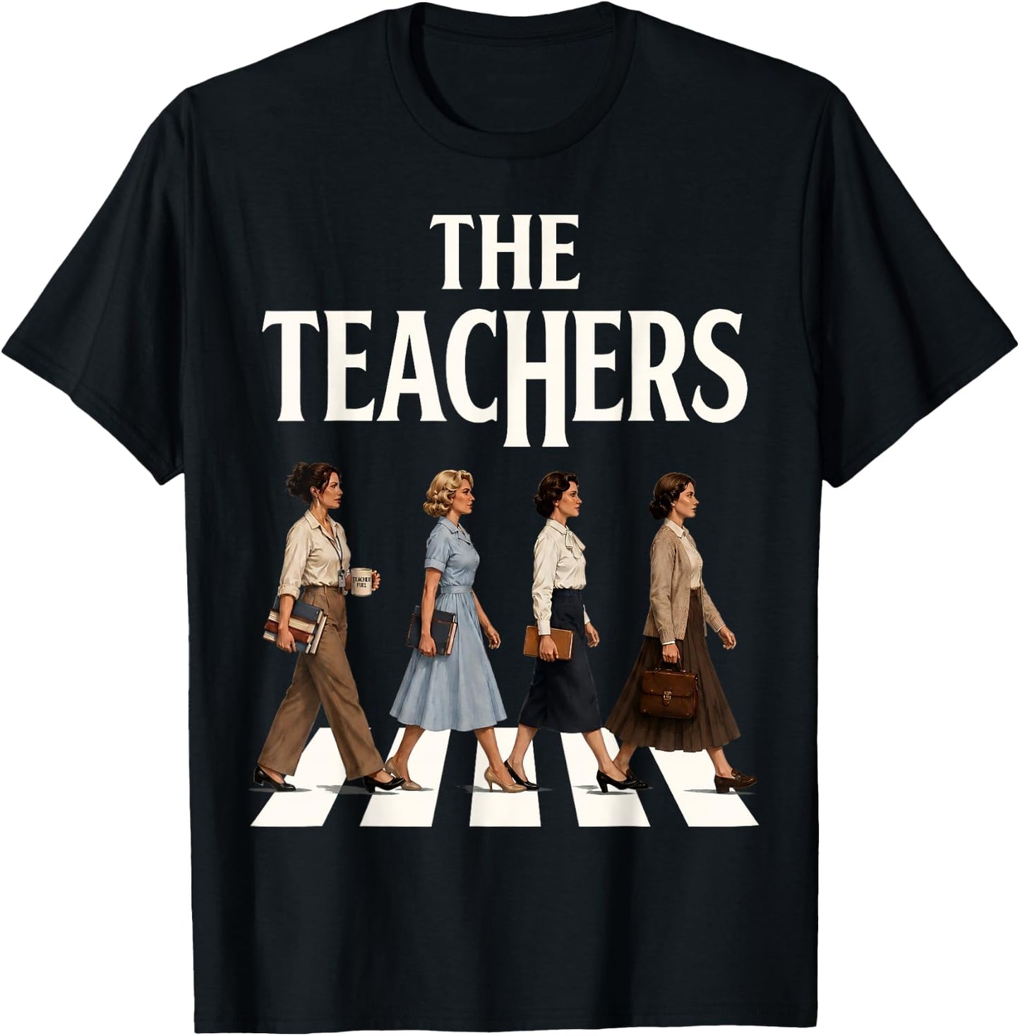 Retro Teacher Rock Music Lover The Teachers Funny Educator T-Shirt - T-Shirt | Black