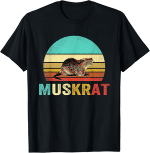 Vintage Muskrat Shirt Sunset T-Shirt - T-Shirt | Black