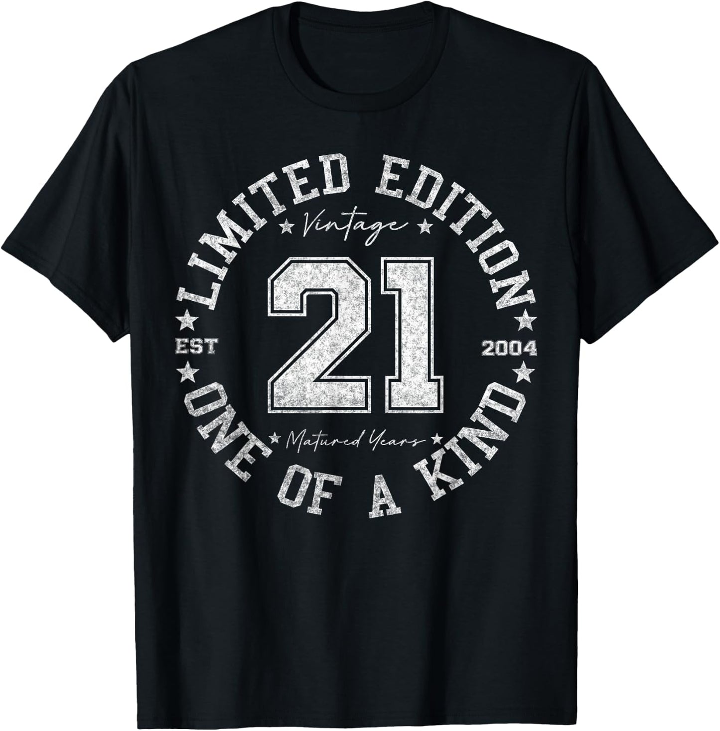 Retro One Of a Kind Shirts Women 2025 21 Year Old Gifts Vintage 2004 Limited Edition -Adults Black Small Classic Fit Short Sleeve Number Letter Print 21st Birthday Gift T-Shirt - T-Shirt | Black