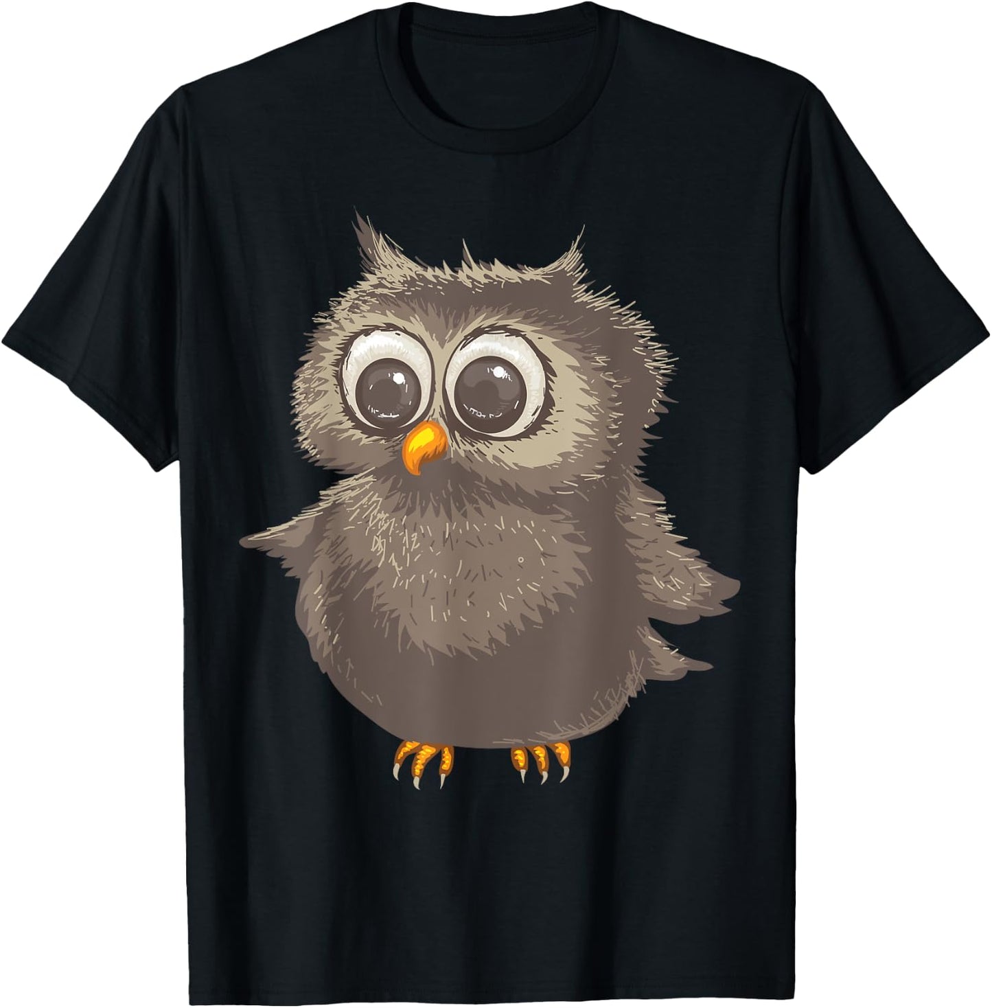 Funny Brown Owl | Cool Happy Big Owl Lovers Gift T-Shirt - T-Shirt | Black
