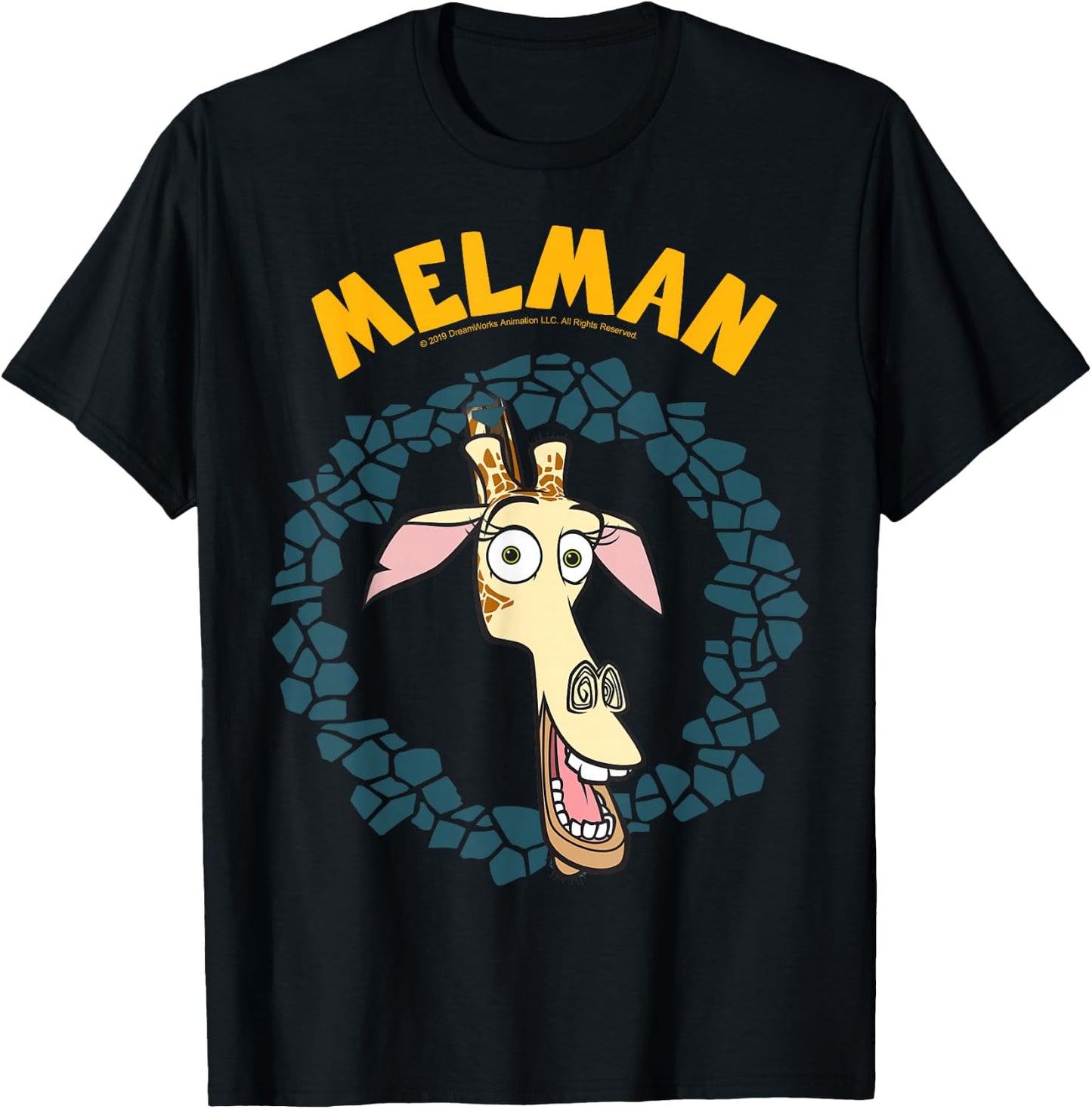 Madagascar Melman Large Circle Portrait T-Shirt - T-Shirt | Black